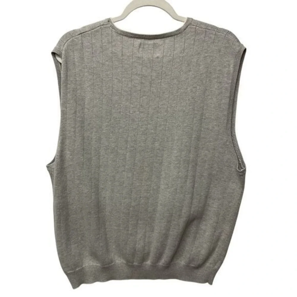 Haggar Men's Gray Ribbed V-Neck‎ Sweater Vest Size XL Business Casual Knitwear